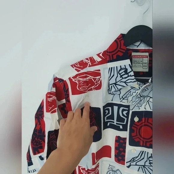 90's Platinum FUBU Fat Albert All Over Print Button Down Shirt - Picture 6 of 12